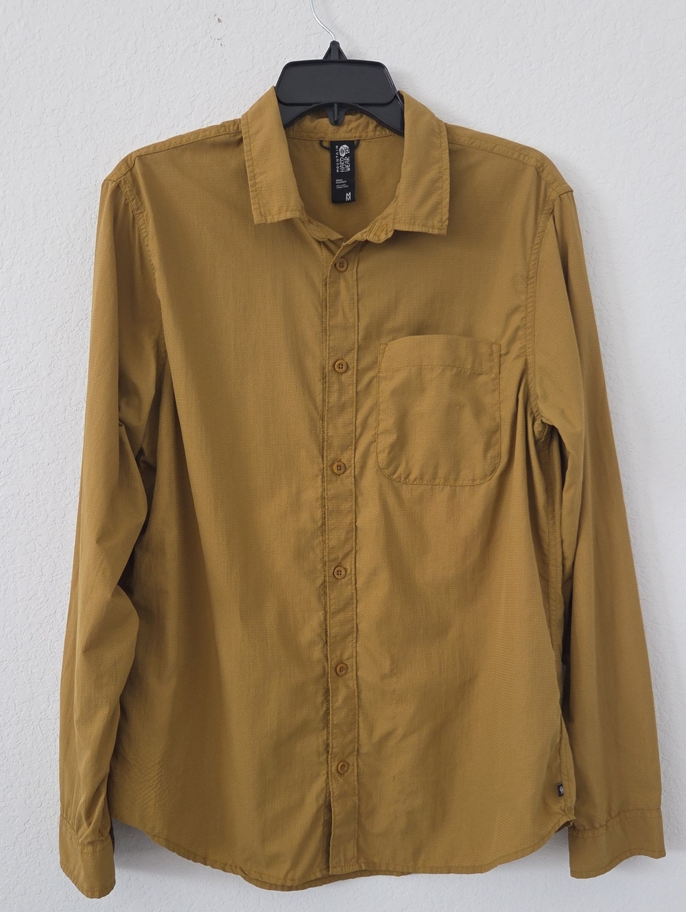Mountain Hardwear Men's EL Portal Long Sleeve Shirt Medium Gold Outdoor Hiking